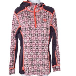 Kari Traa Pink and Orange Patterned Hoodie